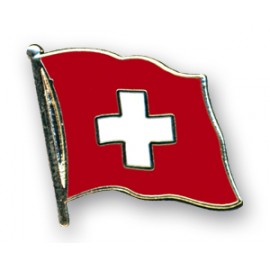 Pin's - Drapeau suisse - courbé