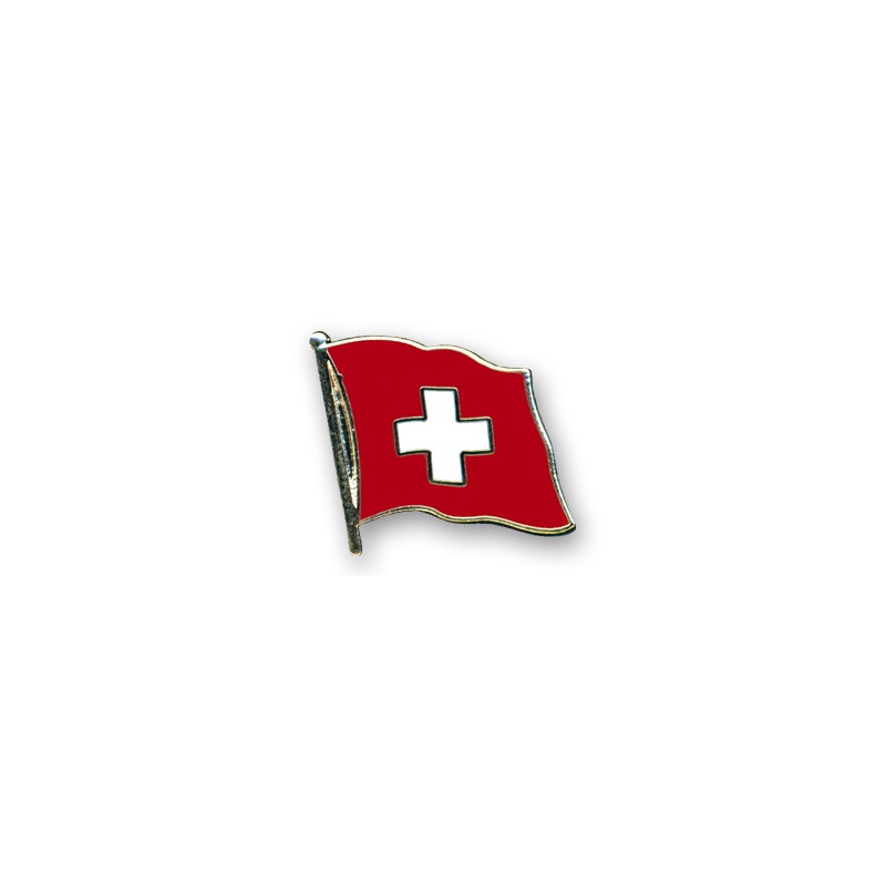 Pin's - Drapeau suisse - courbé