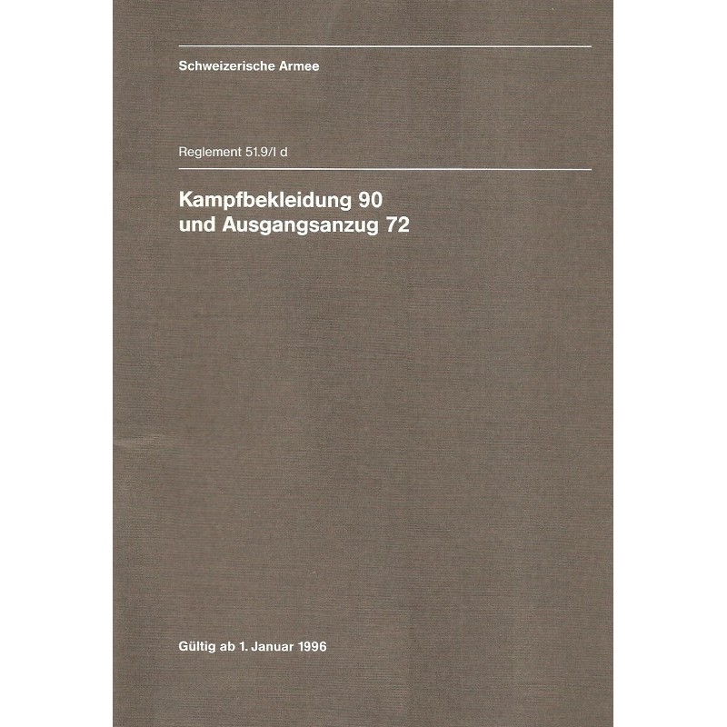 Reglement Kampfbekleidung 90, Ausgangsanzug 72