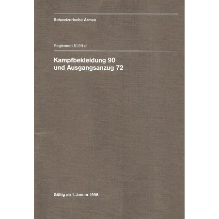 Reglement Kampfbekleidung 90, Ausgangsanzug 72