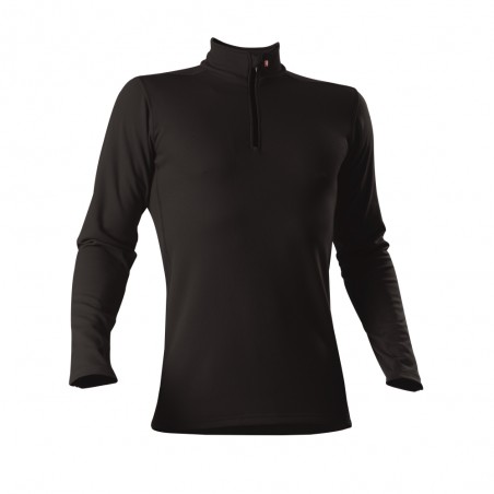 Roll-Shirt zip - Man - schwarz