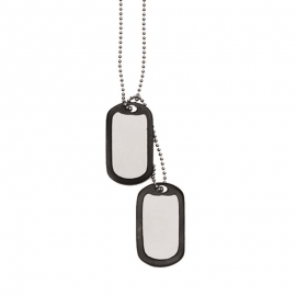 US Dog-Tag - Erkennungsmarke - silber