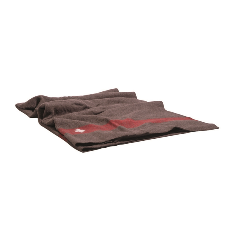 COUVERTURE LAINE SUISSE MARRON BIVOUAC OUTDOOR MILITAIRE