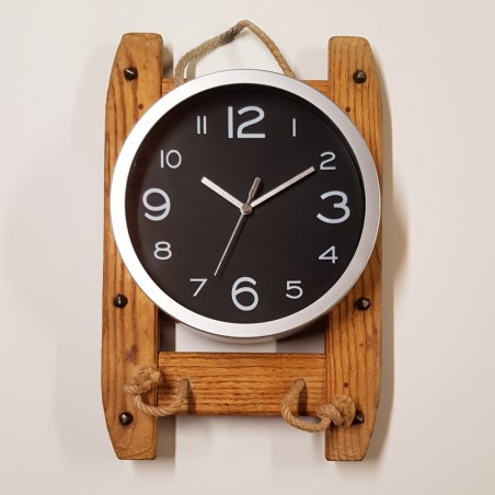 Schneebrettli-Wanduhr - schwarz Schneebrettli-Wanduhr - schwarz