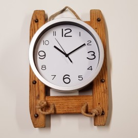 Schneebrettli-Wanduhr - weiss