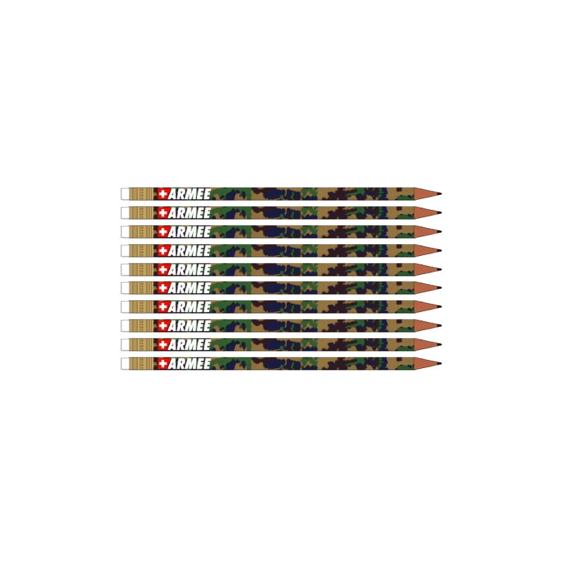 Crayon camouflage de l'Armée suisse - 10 pièces