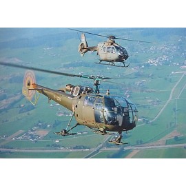 Carte postale : Alouette 3 et Eurocopter EC635