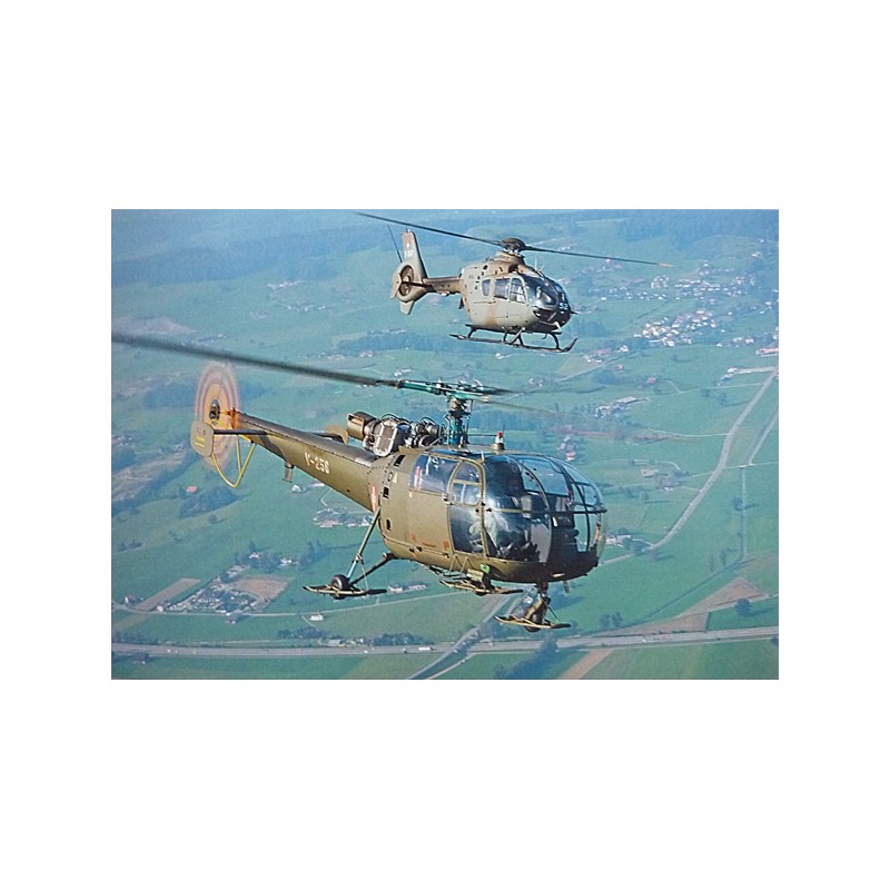 Carte postale : Alouette 3 et Eurocopter EC635