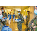 Postkarte: Sanitätskompanie im Corona Armee-Einsatz in Zivilspital