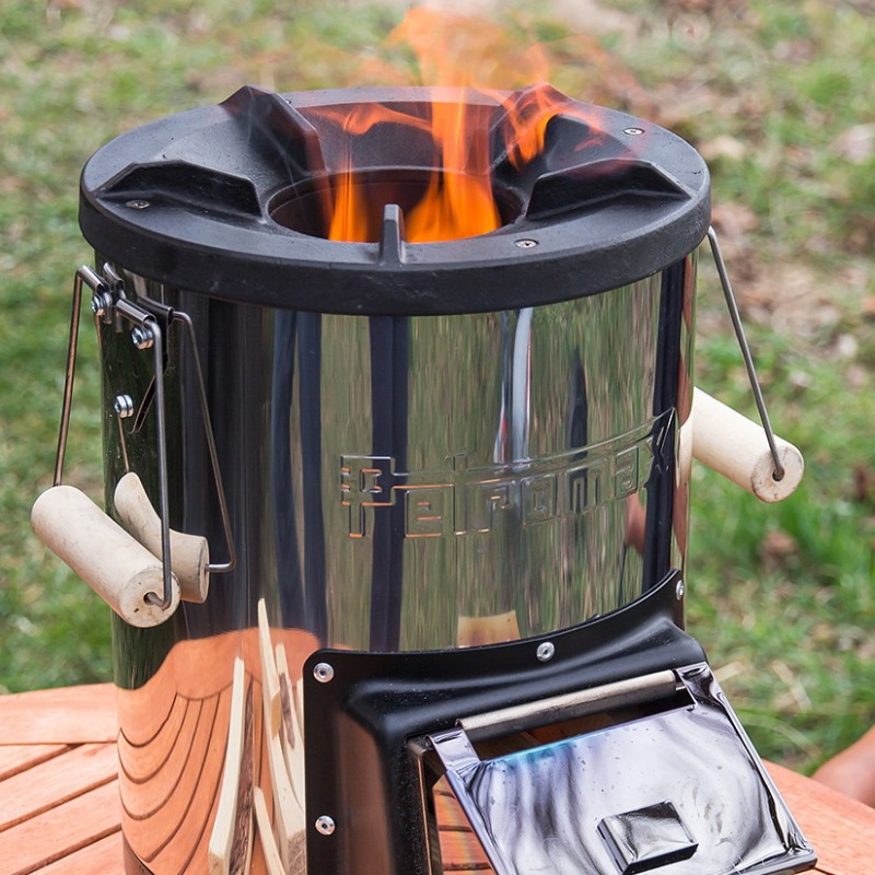 Four-fusée avec poêle à griller en fonte, sac de transport et gants, Dutch  Oven BBQ, réchaud de camping portable four à bois, cuisine d'extérieur