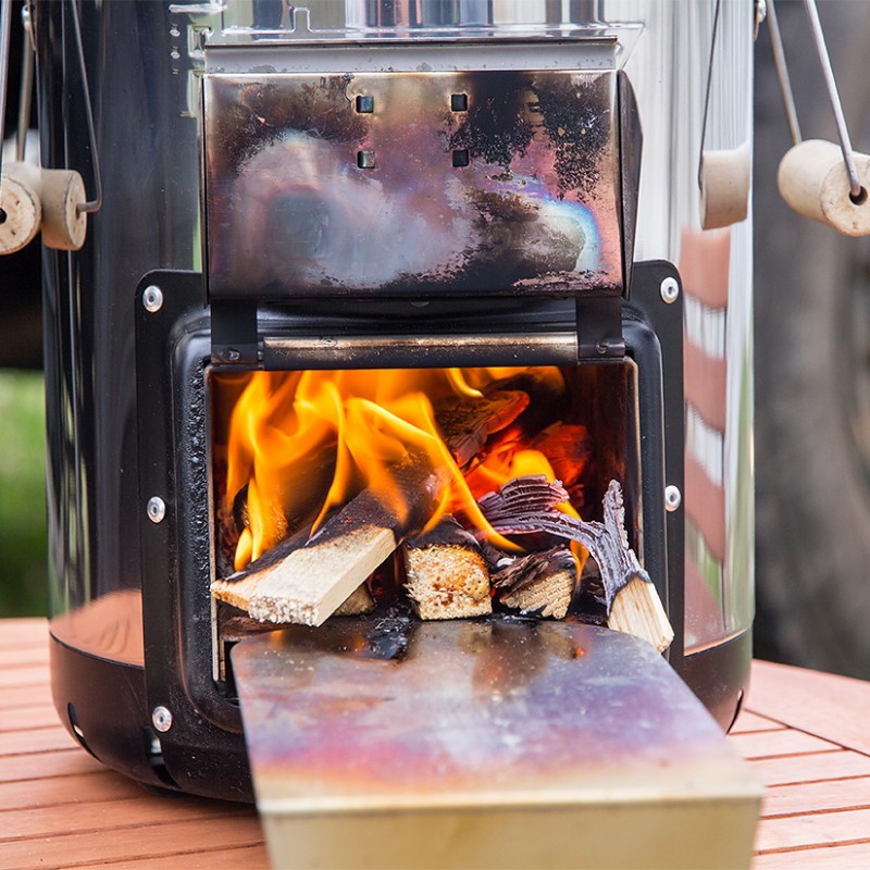 Four-fusée avec poêle à griller en fonte, sac de transport et gants, Dutch  Oven BBQ, réchaud de camping portable four à bois, cuisine d'extérieur