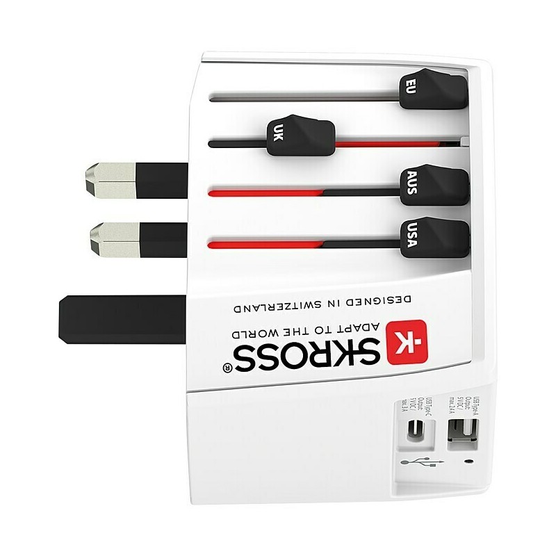 Skross - 2-Poliger Weltreiseadapter MUV USB (AC)