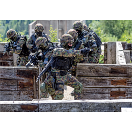 Postkarte: Gebäudedurchsuchung (Militärpolizei)