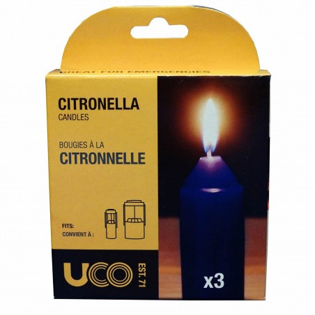 UCO - Bougies de rechange originales (3 pièces bleu citronnelle)