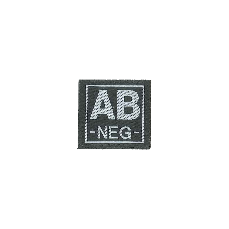 Badge en velcro - Groupe sanguin - AB NEG - noir