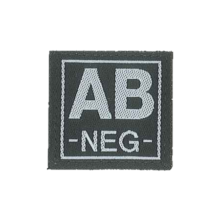 Badge en velcro - Groupe sanguin - AB NEG - noir