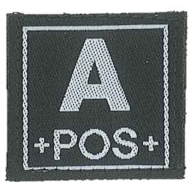 Badge en velcro - Groupe sanguin - A POS - noir