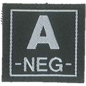Badge en velcro - Groupe sanguin - A NEG - noir