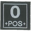 Badge en velcro - Groupe sanguin - 0 POS - noir