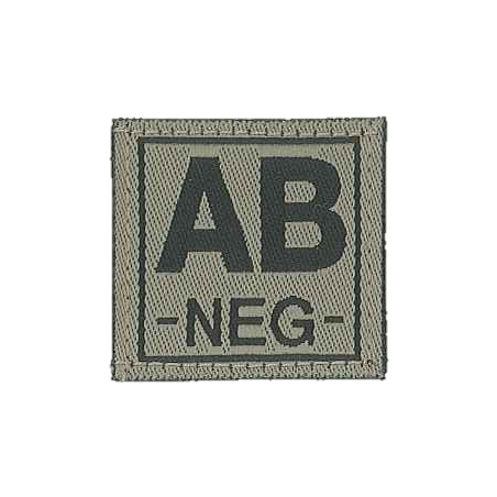 Badge en velcro - Groupe sanguin - AB NEG - olive