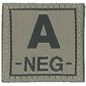 Badge en velcro - Groupe sanguin - A NEG - olive