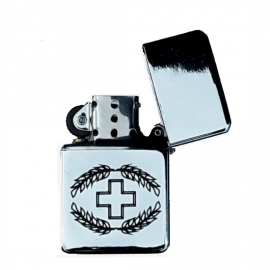 Sturmfeuerzeug mit Armee-Logo - blank