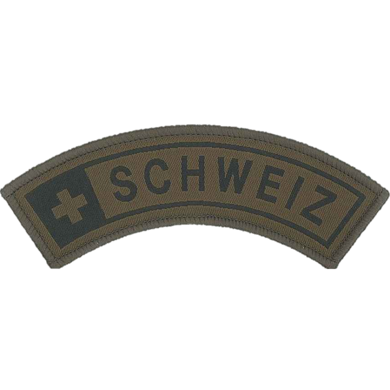 Klettabzeichen - Tab - Schweiz - oliv/schwarz