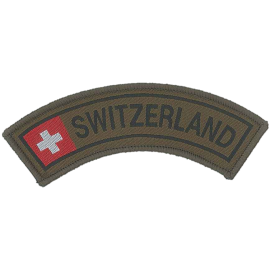 Badge en velcro - Tab - Switzerland - olive/rouge