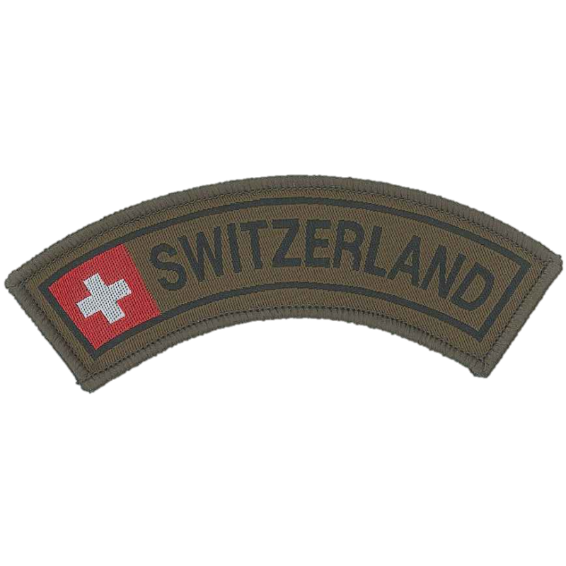 Badge en velcro - Tab - Switzerland - olive/rouge