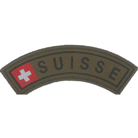 Badge en velcro - Tab - Suisse - olive/rouge