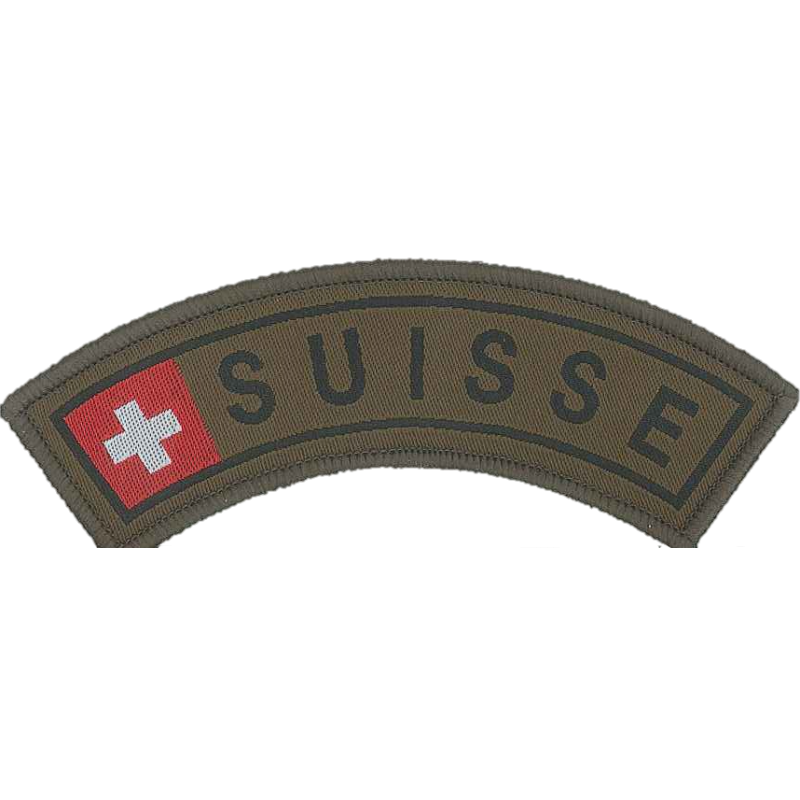 Badge en velcro - Tab - Suisse - olive/rouge