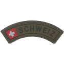 Badge en velcro - Tab - Schweiz - olive/rouge