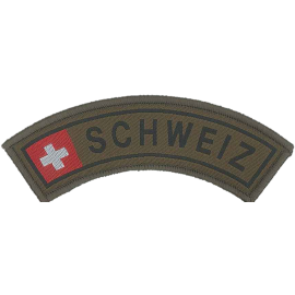 Badge en velcro - Tab - Schweiz - olive/rouge