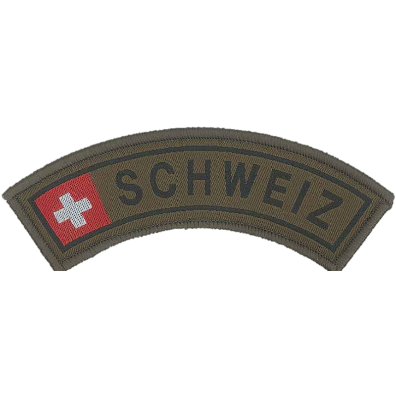 Badge en velcro - Tab - Schweiz - olive/rouge