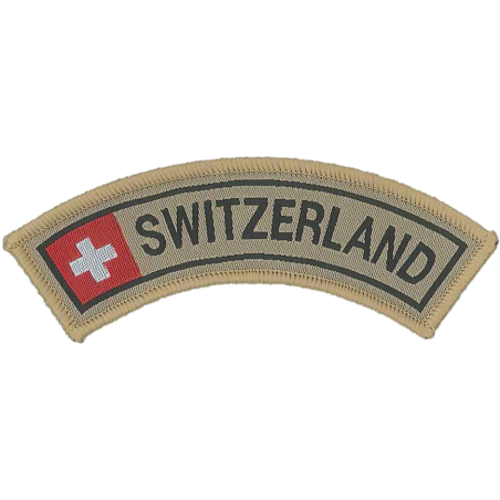Badge en velcro - Tab - Switzerland - beige/rouge