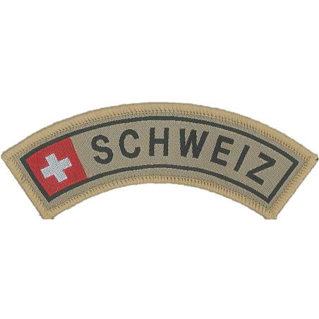 Klettabzeichen - Tab - Schweiz - beige/rot