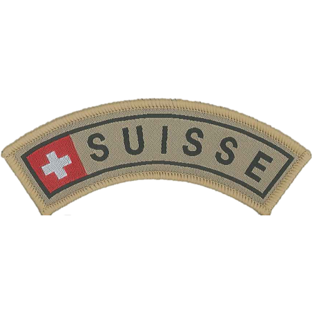 Badge en velcro - Tab - Suisse - beige/rouge