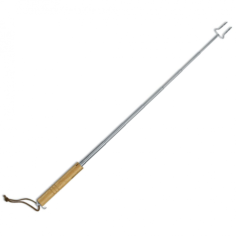 Fourchette Télescopique Pour Barbecue Et Feu De Camp | 32 Pouces | Manche En Bois Sécurisé