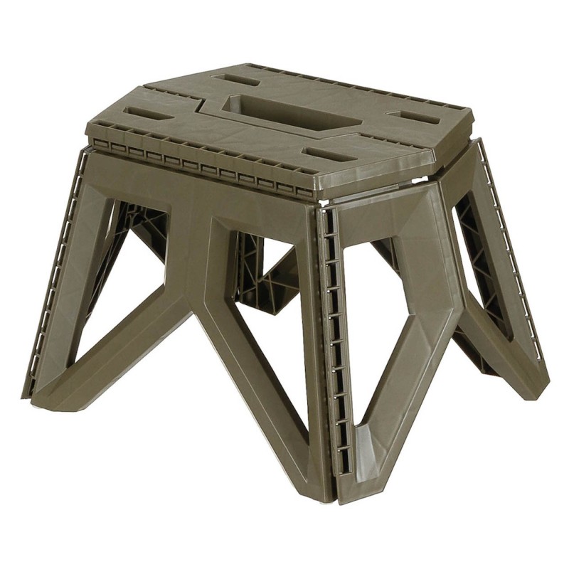 Tabouret de camping pliable - olive - hauteur 24 cm