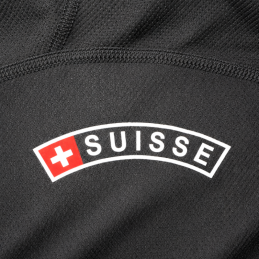 T-Shirt 1/4 - Army "SUISSE" - Unisex - schwarz
