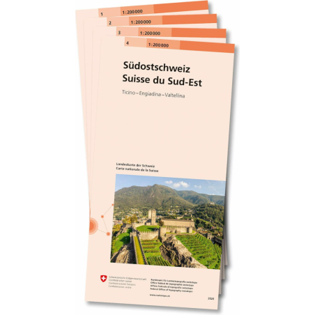 Landeskarte der Schweiz - 1:200'000 - Set Blätter 1-4