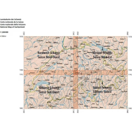 Landeskarte der Schweiz - 1:200'000 - Set Blätter 1-4
