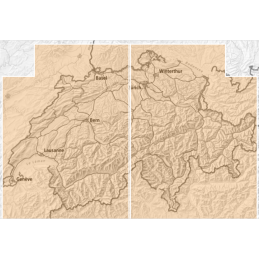 Strassenkarte Schweiz - 1:200'000 - Set Blätter West + Ost