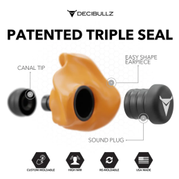 Decibullz - bouchons d'oreille moulables sur mesure - orange