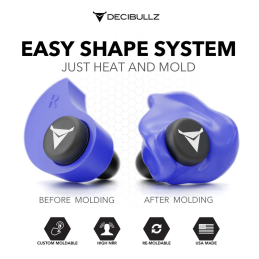 Decibullz - bouchons d'oreille moulables sur mesure - bleu