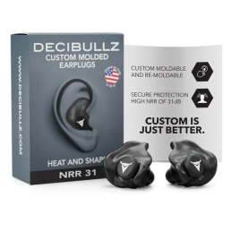 Decibullz - bouchons d'oreille moulables sur mesure - noir