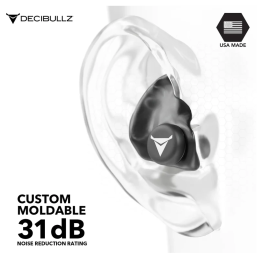 Decibullz - bouchons d'oreille moulables sur mesure - noir