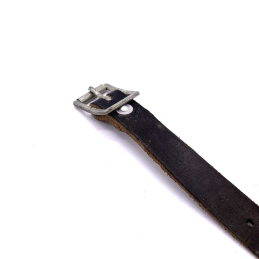 Lanière militaire en cuir - 35cm - noir