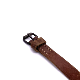 Lanière militaire en cuir pour sac à dos - 55cm - brun